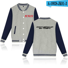 Load image into Gallery viewer, WEJNXIN EXO Kpop Baseball Jacket Women Men DONT MESS UP MY TEMPO Sweatshirts