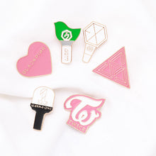 Load image into Gallery viewer, KPOP LightStick Enamel Pins Bangtan Boys Pins TWICE EXO GOT7 WANNA ONE SEVENTEEN LOGO Badges Jewelry Accessories Gift