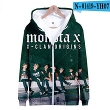 Load image into Gallery viewer, Monsta X 3D Printed Zipper Hoodies Women/Men Streetwear Clothes