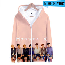Load image into Gallery viewer, Monsta X 3D Printed Zipper Hoodies Women/Men Streetwear Clothes