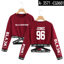 Load image into Gallery viewer, Blackpink Cropped O-Neck Sweatshirt Women