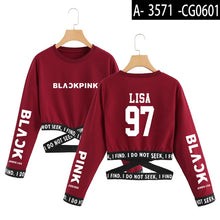 Load image into Gallery viewer, Blackpink Cropped O-Neck Sweatshirt Women