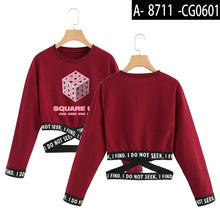 Load image into Gallery viewer, Blackpink Cropped O-Neck Sweatshirt Women