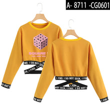 Load image into Gallery viewer, Blackpink Cropped O-Neck Sweatshirt Women