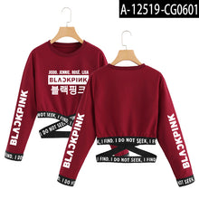 Load image into Gallery viewer, Blackpink Cropped O-Neck Sweatshirt Women